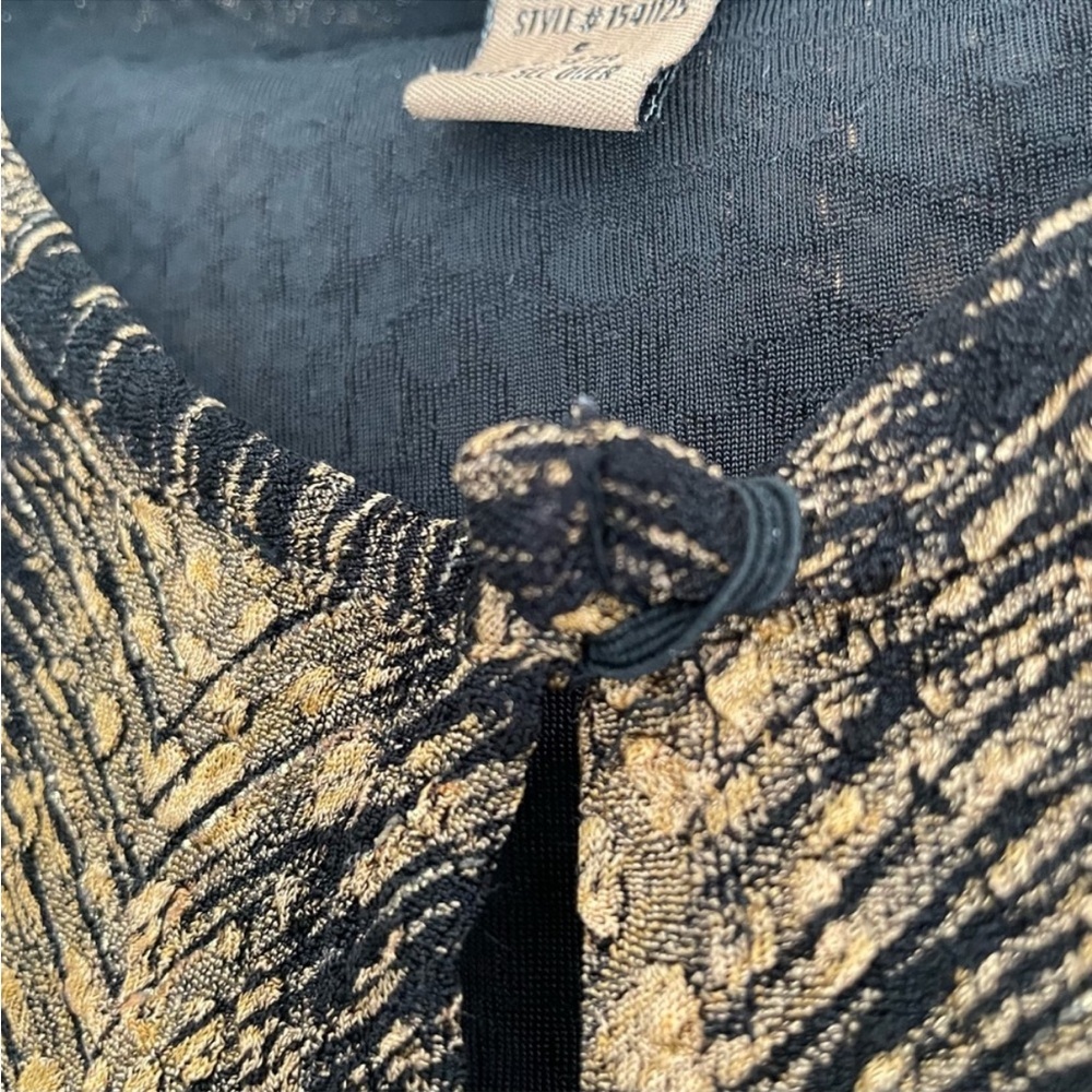Choices Vintage Cardigan Sweater Size S Black and Gold - Picture 5 of 9